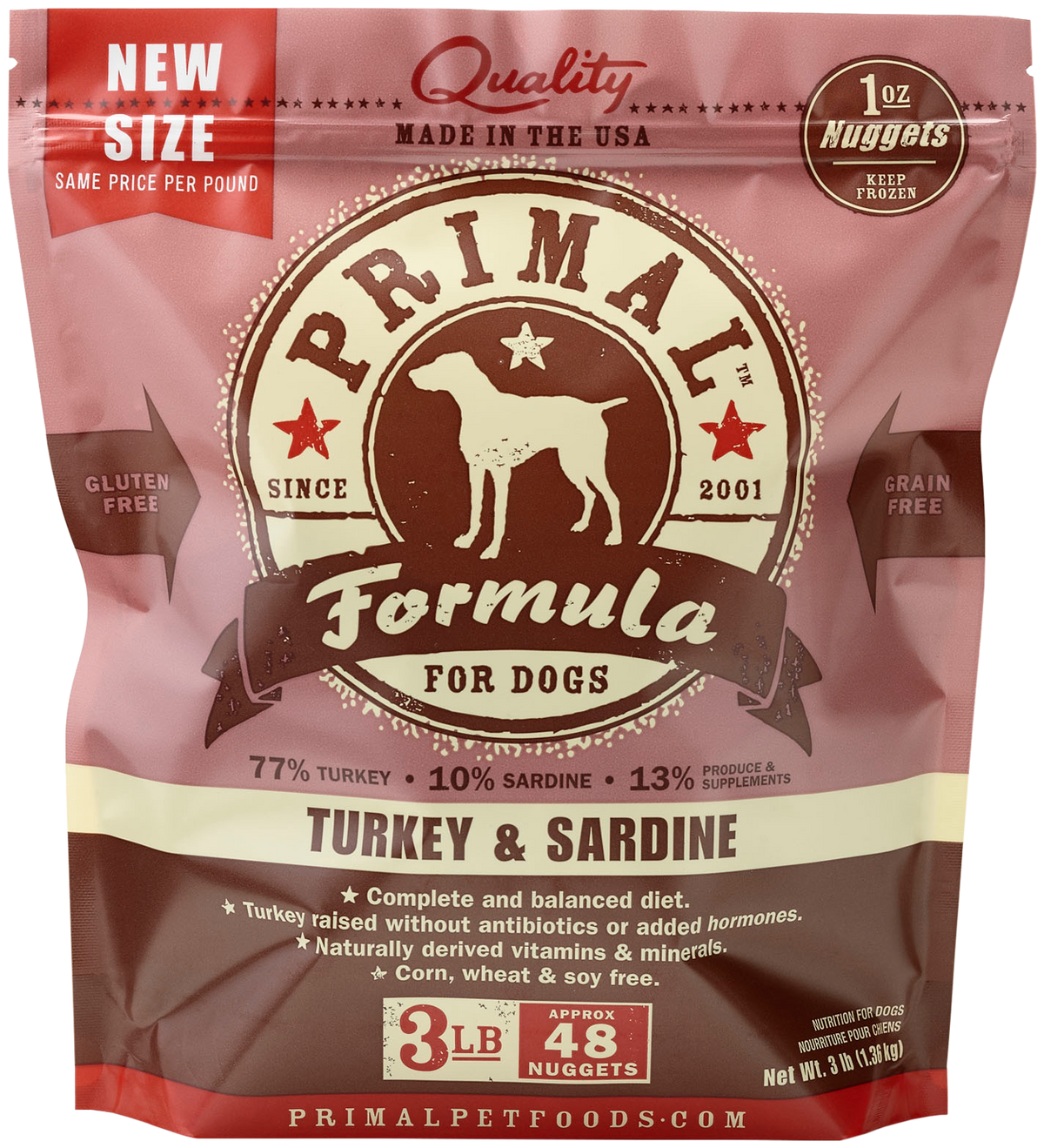 Primal Raw Turkey/Sardine 3 lb
