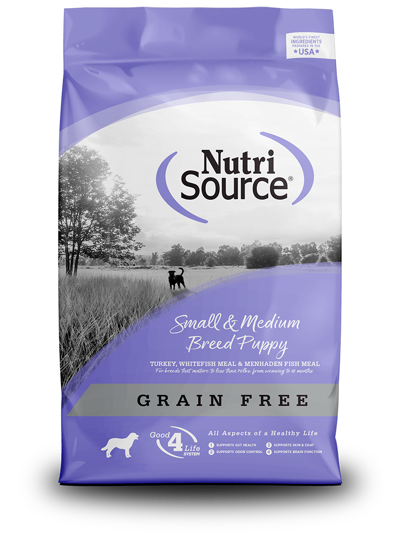 NUTRISOURCE PUPPY SMALL MEDIUM BREED GF 26LB