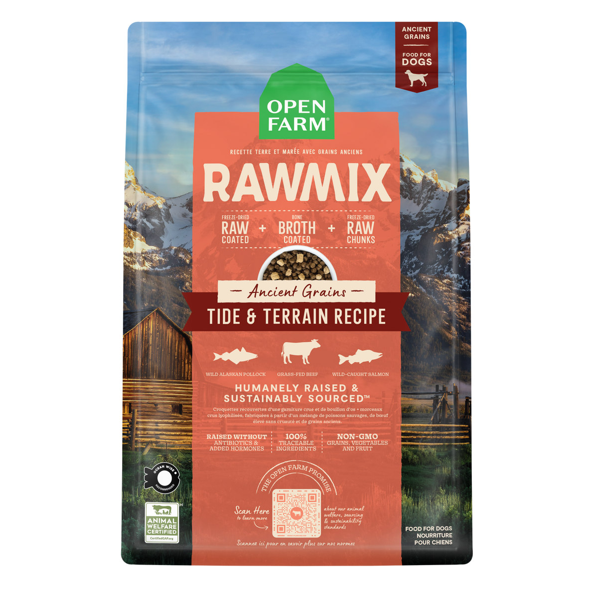 Open Farm Dog Rawmix Tide Terrain Ancient Grains 20 lb