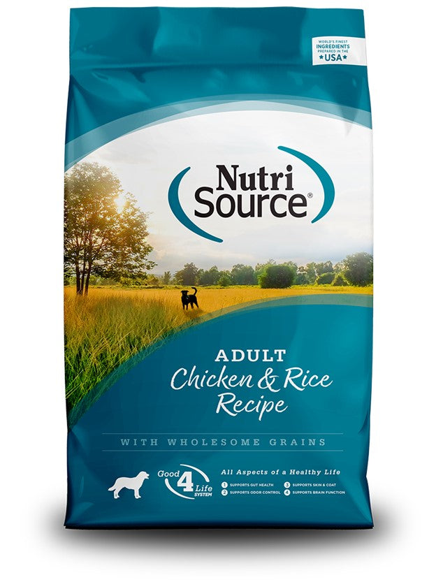 NUTRISOURCE DOG ADULT CHICKEN RICE 12LB