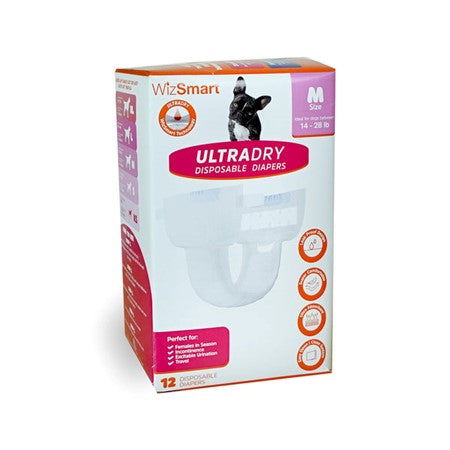 WizSmart Dog Disposable Diapers Medium 12 ct