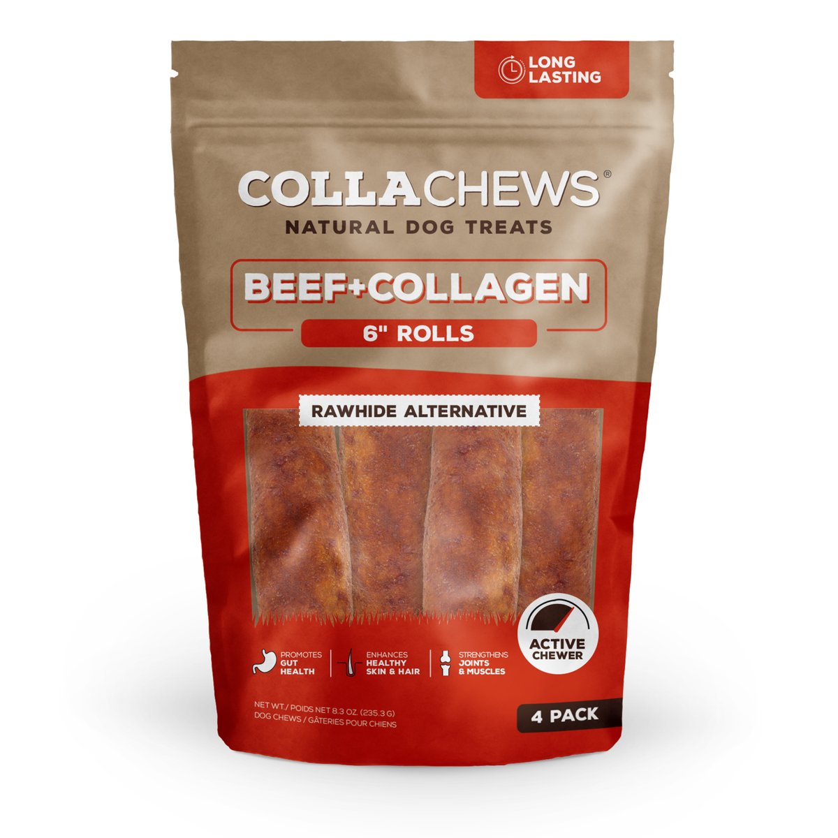 Collachews Beef 6" 4 ct