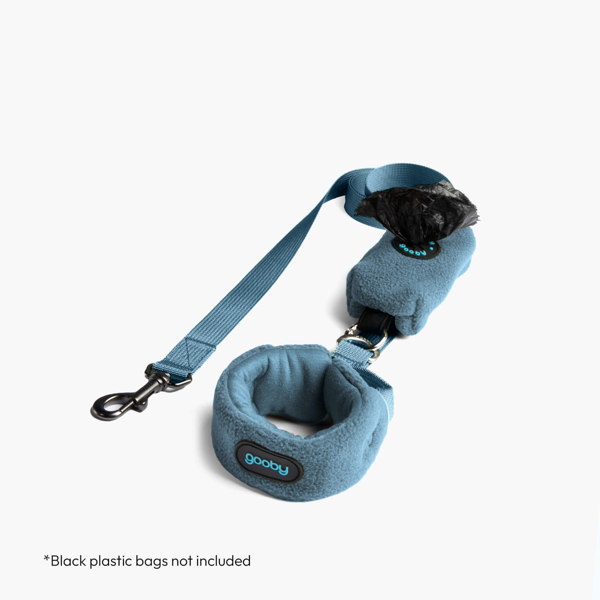 Gooby Fleece Leash Set Steel Blue 4 ft