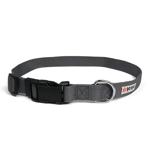 Gray GoGo nylon dog collar, large
