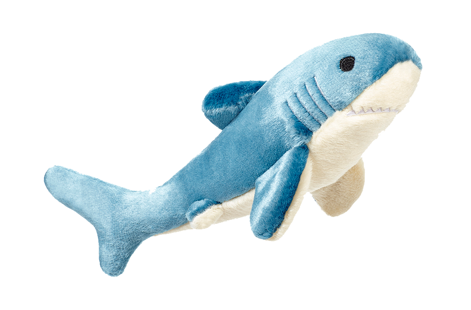 Fluff & Tuff Tank Shark plush dog toy