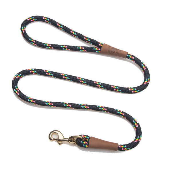 Mendota Snap Leash 1/2x4 BLK Confetti