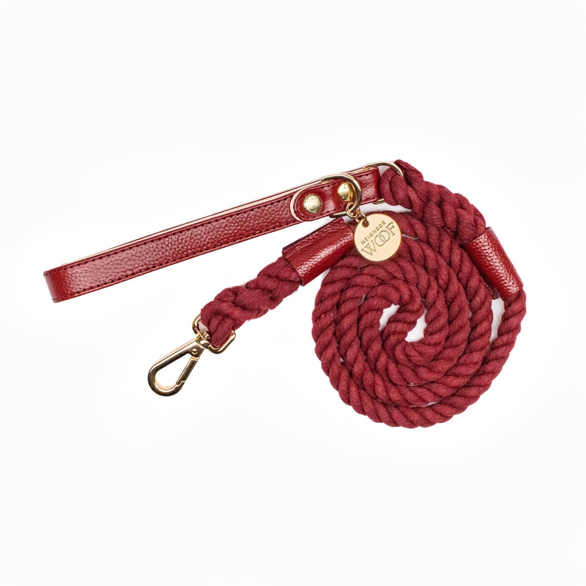 Neighbor Woof Merlot Rope Leash