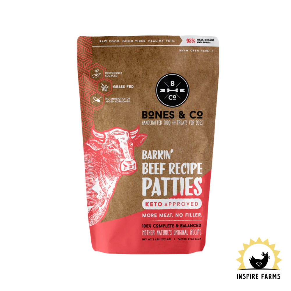 Bones & Co Raw Beef Patties 6 lb
