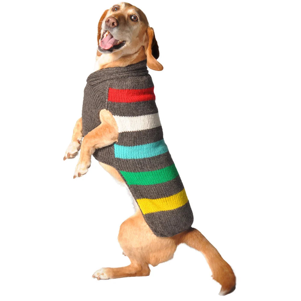 CHILLY DOG CHARCOAL STRIPE SWEATER SMALL
