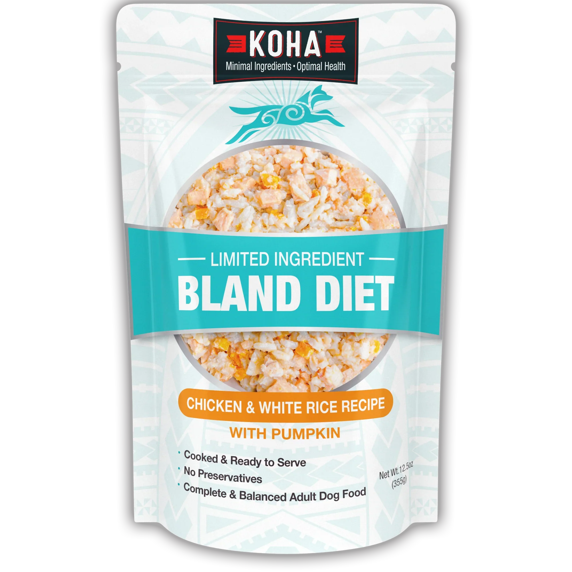 KOHA BLAND DIET CHICKEN & RICE 12.5OZ POUCH