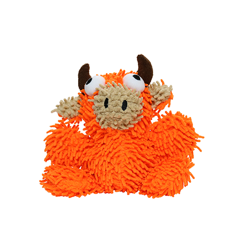 Mighty Jr Microfiber Ball Bull Orange dog toy
