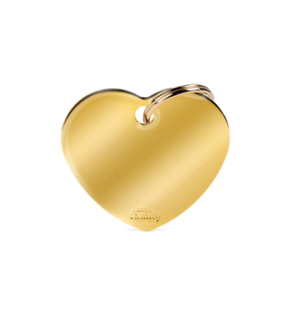 My Family Tag Big Heart Golden Brass