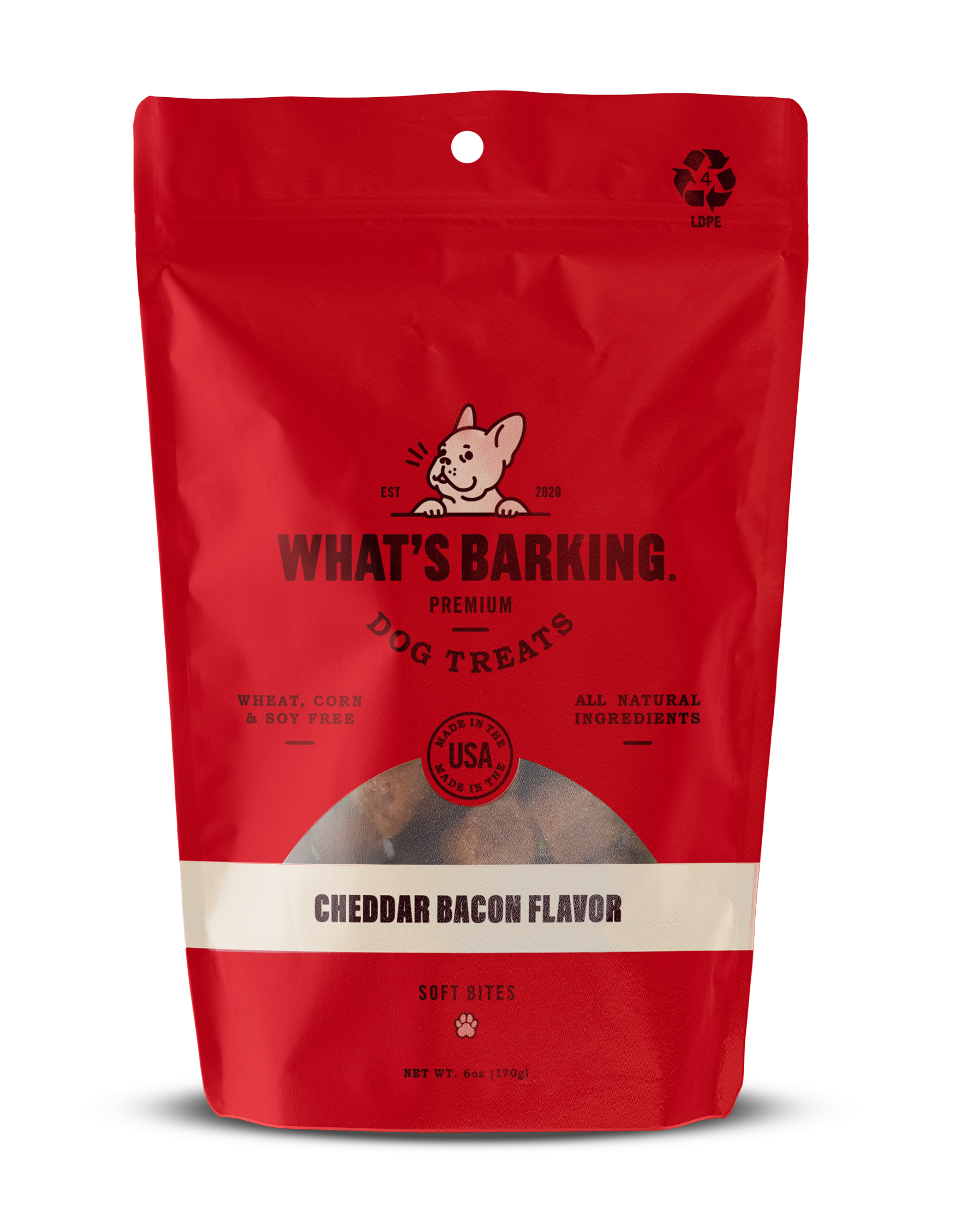 WHATS BARKING CHEDDAR BACON 6OZ
