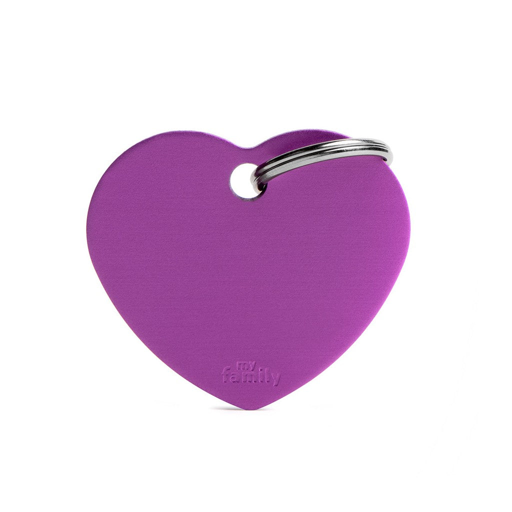MyFamily basic big aluminum purple heart ID tag