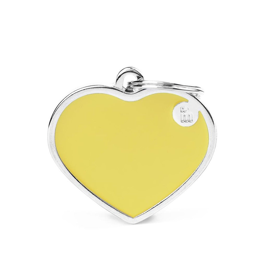 MyFamily basic handmade big yellow heart ID tag