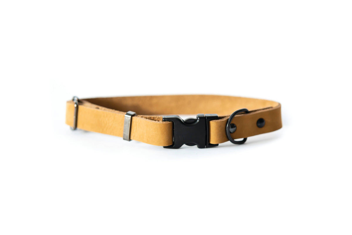Euro-Dog- Leather Collar Tan XL 16"-26"