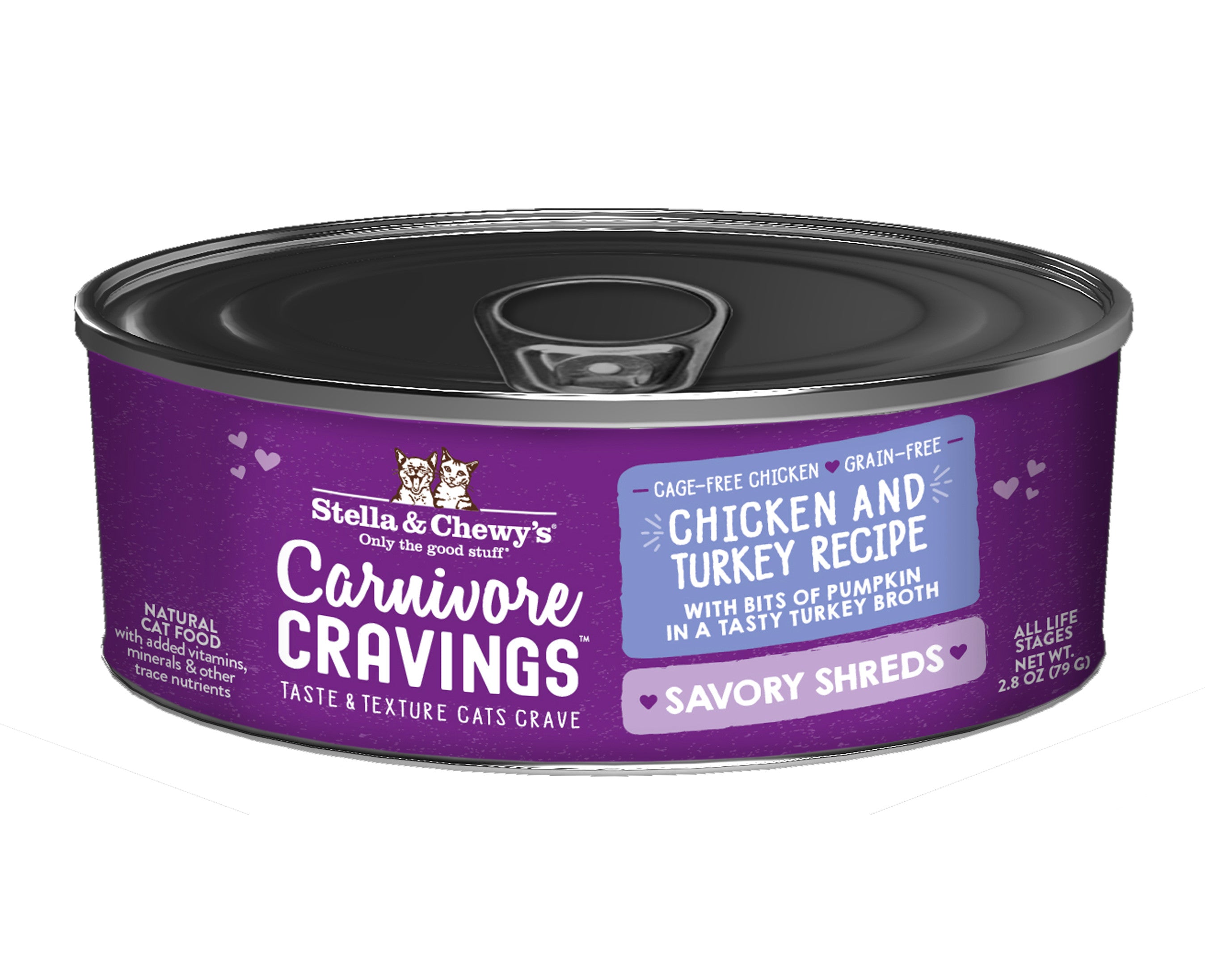 S&C CAT CRAVINGS CHK/TURK SHREDS 2.8OZ CAN