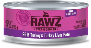 Rawz Cat 96% Turkey/Liver Pate 5.5 oz Single