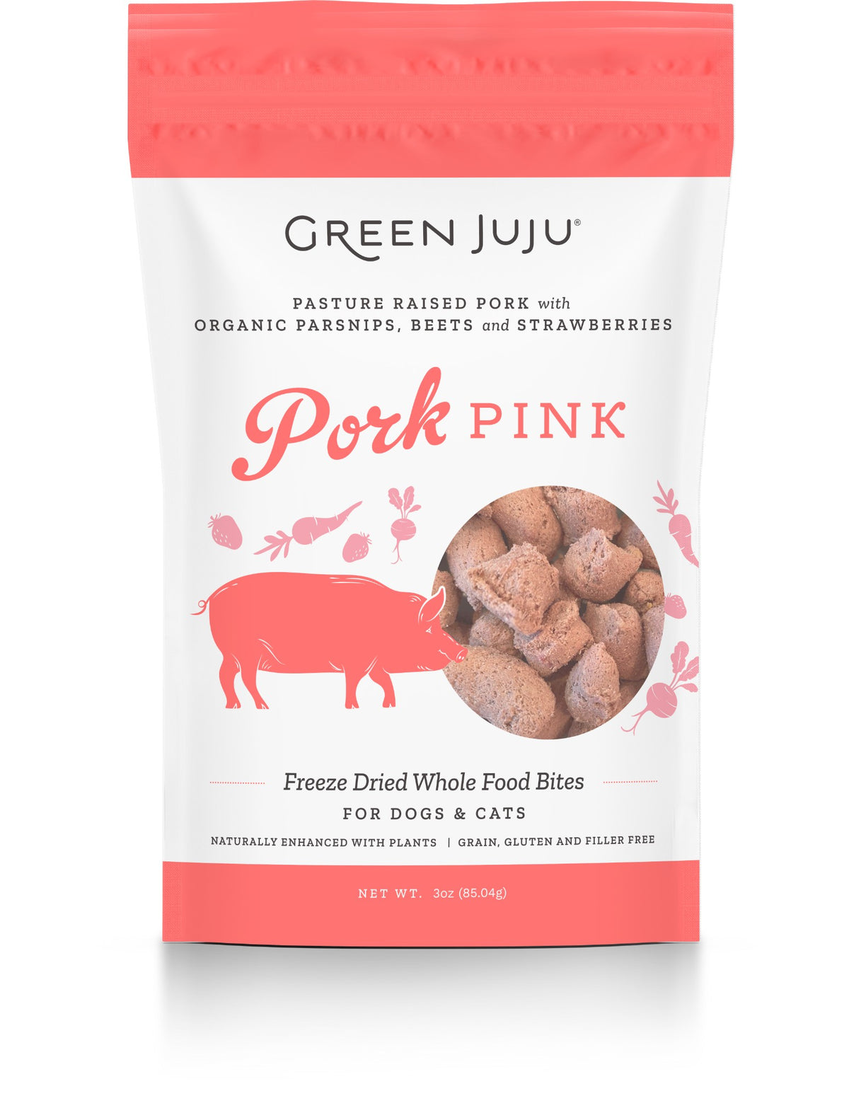 Green Juju Whole Food Bites Pork Pink FD 3 oz
