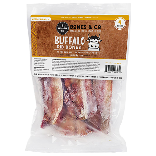 Bones &amp; Co Raw Buffalo Ribs 4 pk