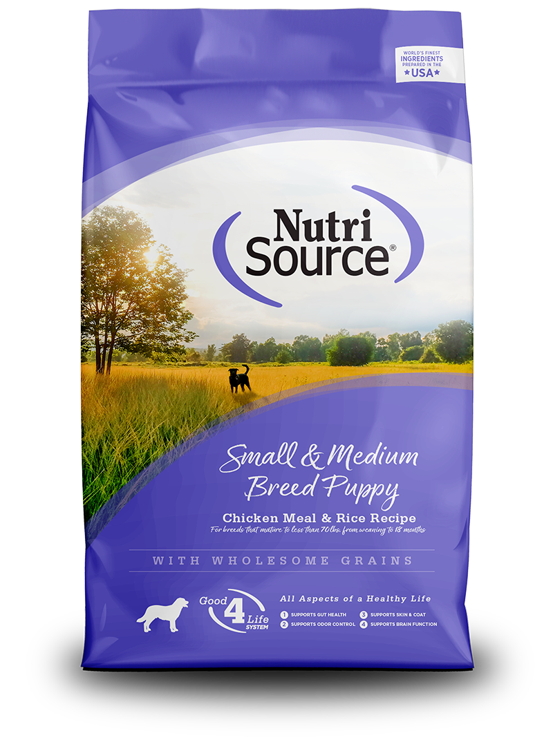 NUTRISOURCE PUPPY CHICKEN RICE SMALL MEDIUM BREED 26LB