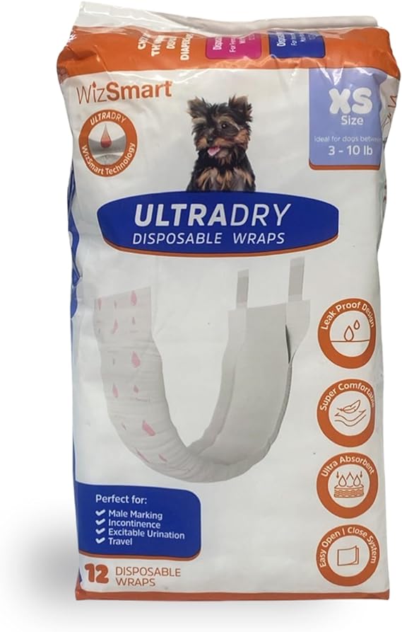 WizSmart Dog Wraps XS 12 ct