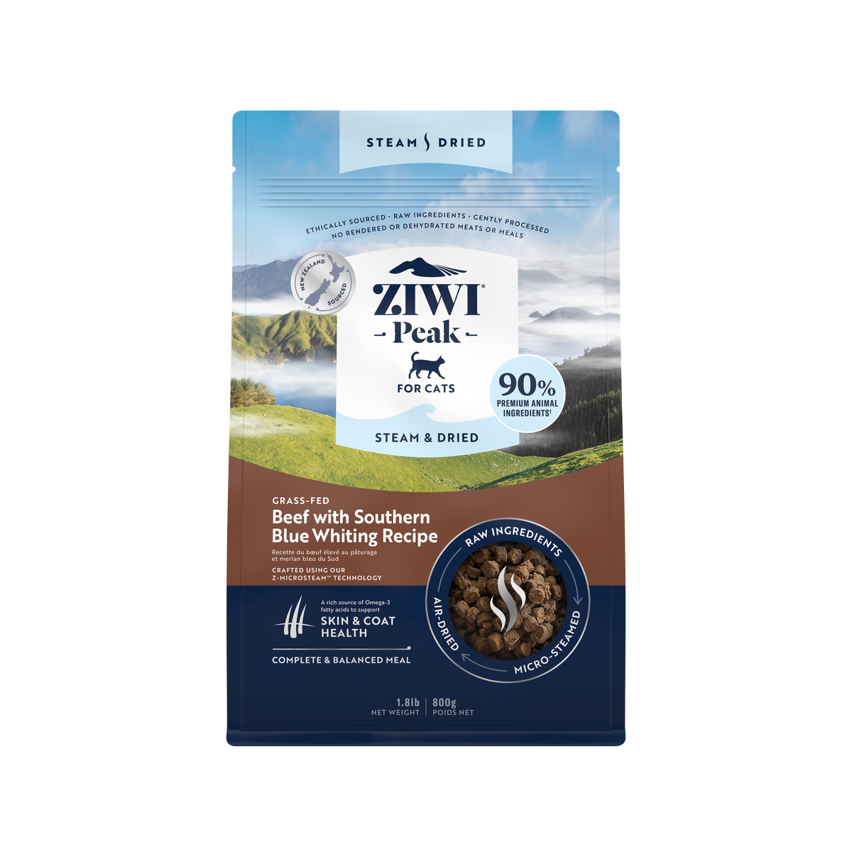 ZIWI Cat Beef/Fish Steam Dried 1.8 lb