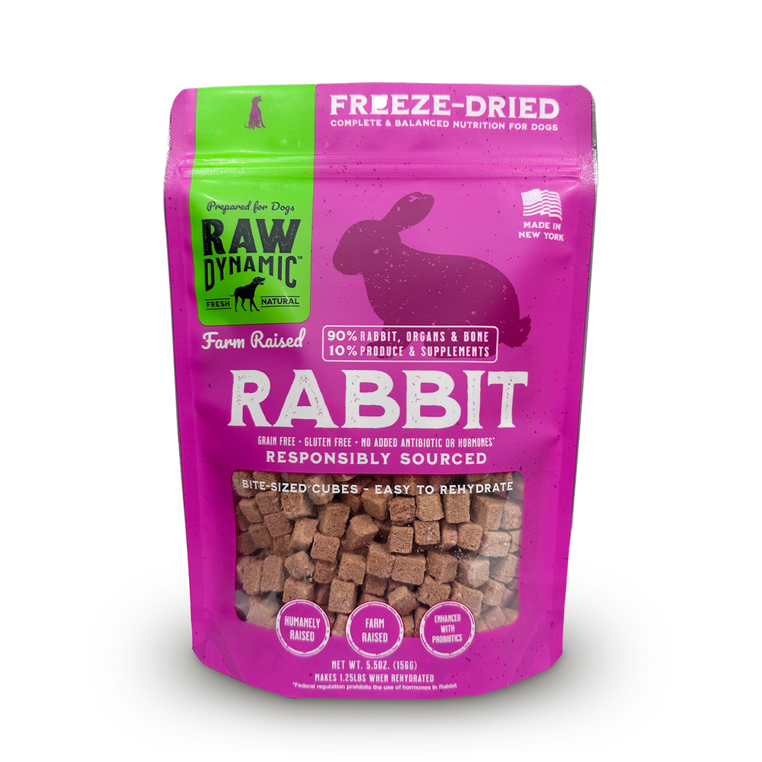 RAW DYNAMIC RABBIT FREEZE DRIED 5.5OZ