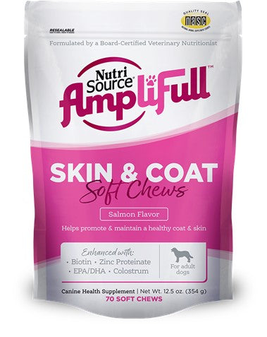 NUTRISOURCE DOG AMPLIFULL SKIN COAT SOFT CHEW 12.5OZ
