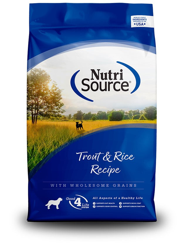 NutriSource Trout &amp; Brown Rice 12 lb
