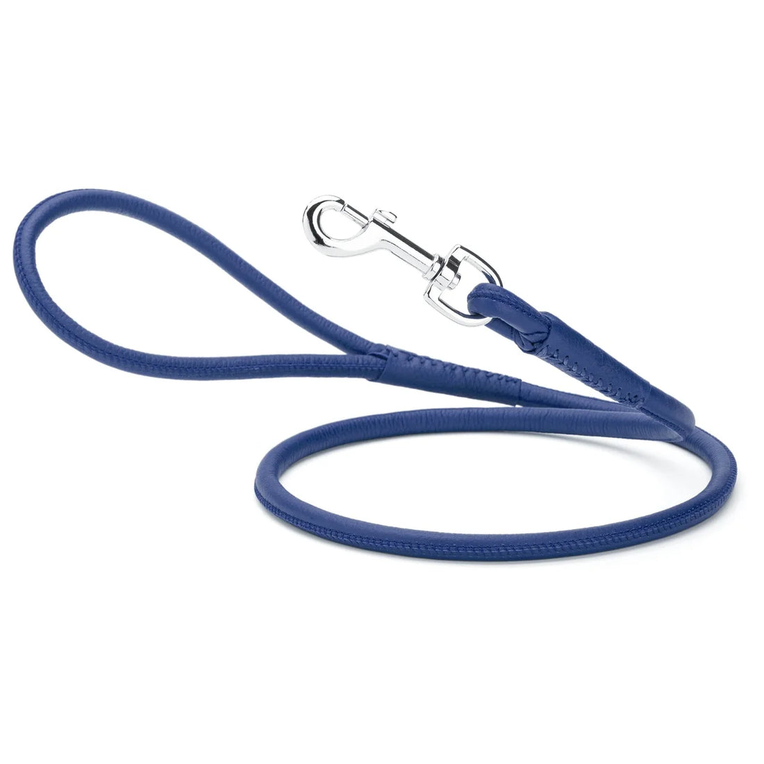 DOGLINE ROUND LEATHER LEASH 3/8X48 ROYAL BLUE
