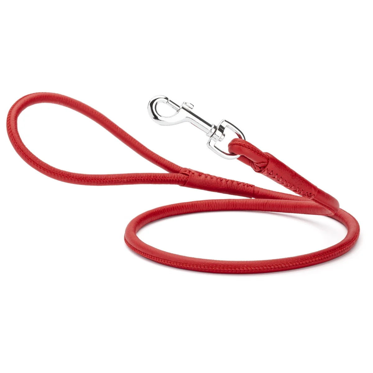 DOGLINE ROUND LEATHER LEASH 3/8X48 RED