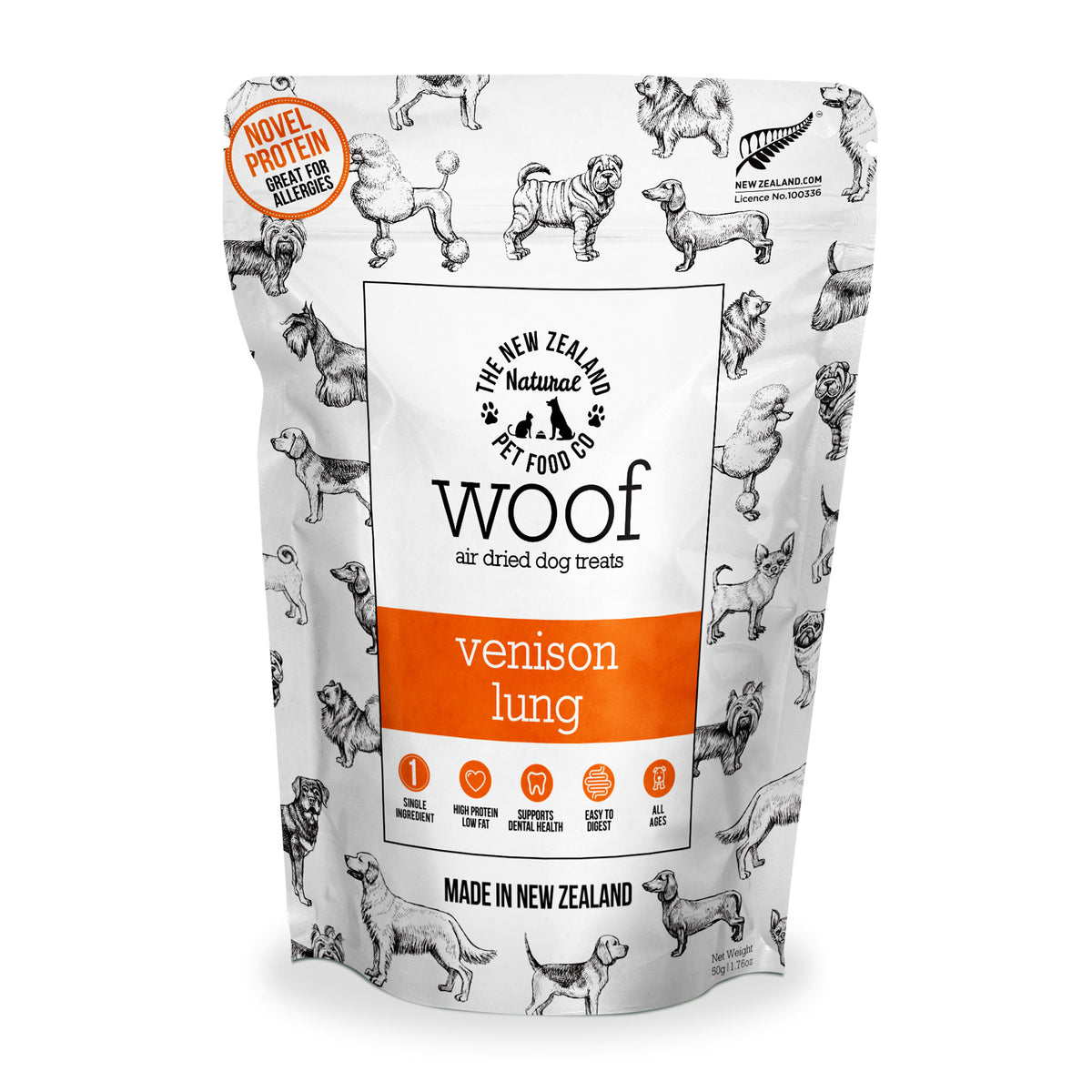 NZ Dog Venison Lung Air Dried Treat 1.76 oz