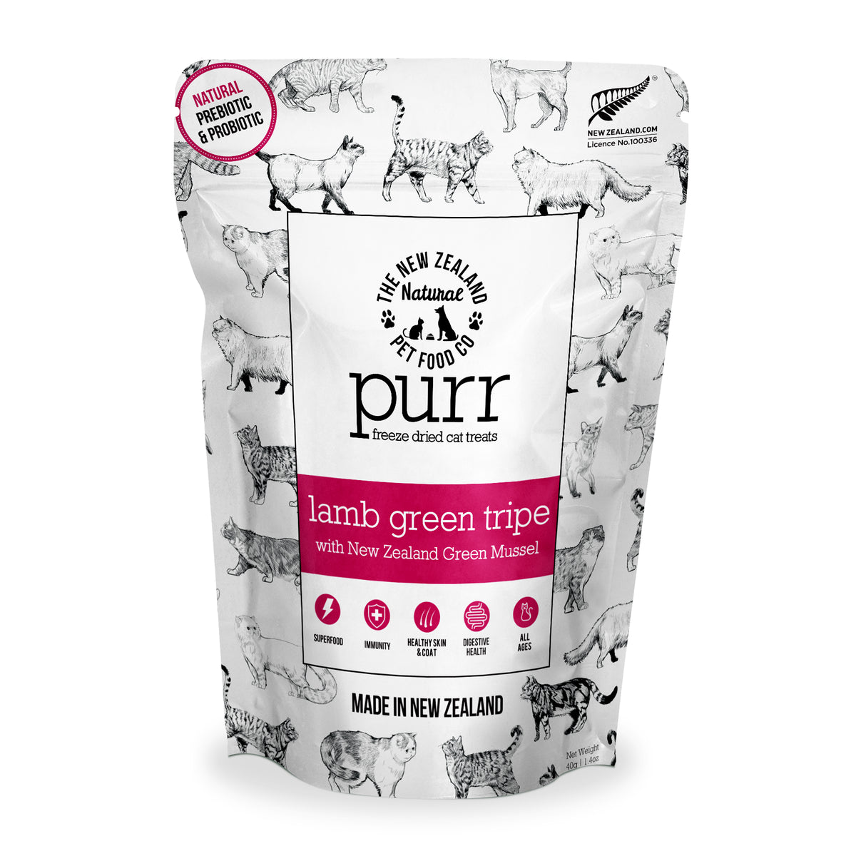 NZ Cat Meow Lamb Green Tripe FD Treat 1.4 oz