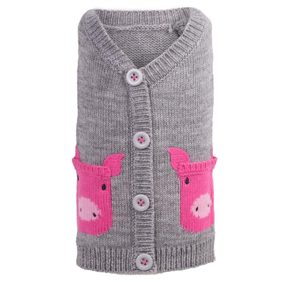 The Worthy Dog Pig Cardigan Small