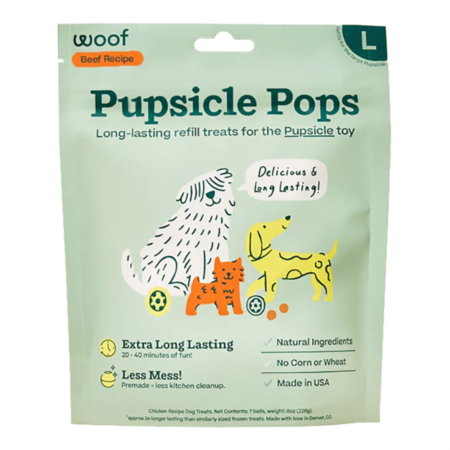 Woof Pupsicles Pop Beef/Pb LG 8 oz