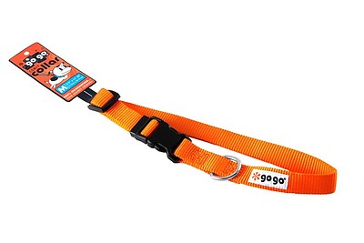 Orange GoGo nylon dog collar, medium