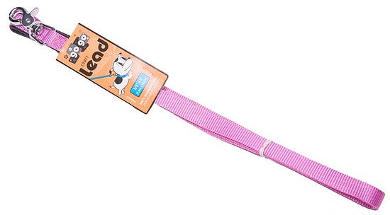 Pink GoGo nylon dog leash, 5/8" wide by 6 feet