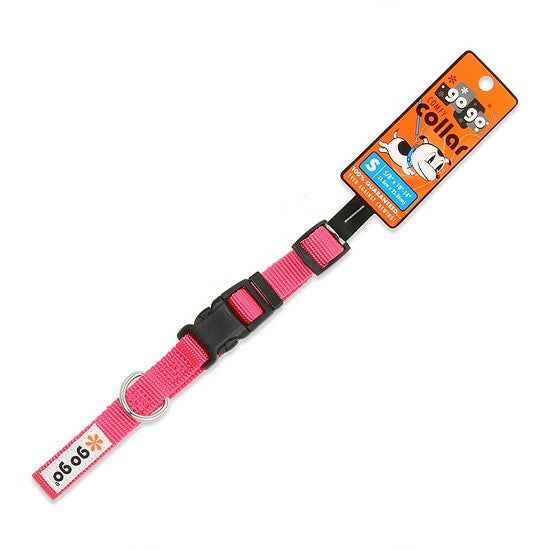 Pink GoGo nylon dog collar, small