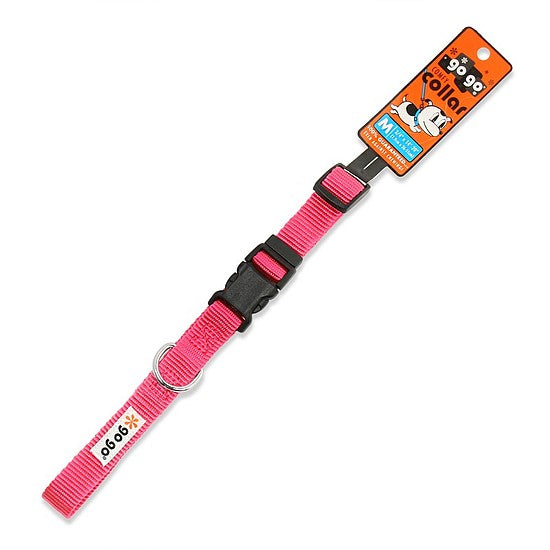 Pink GoGo nylon dog collar, medium