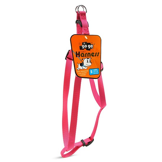 Pink GoGo nylon step-in dog harness, small