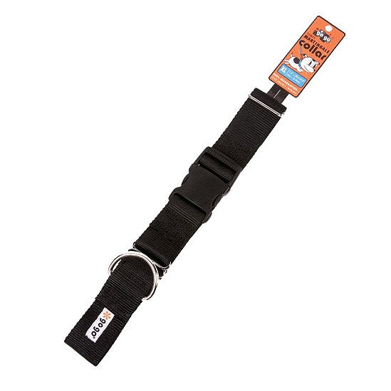 Black GoGo nylon martingale dog collar, extra large