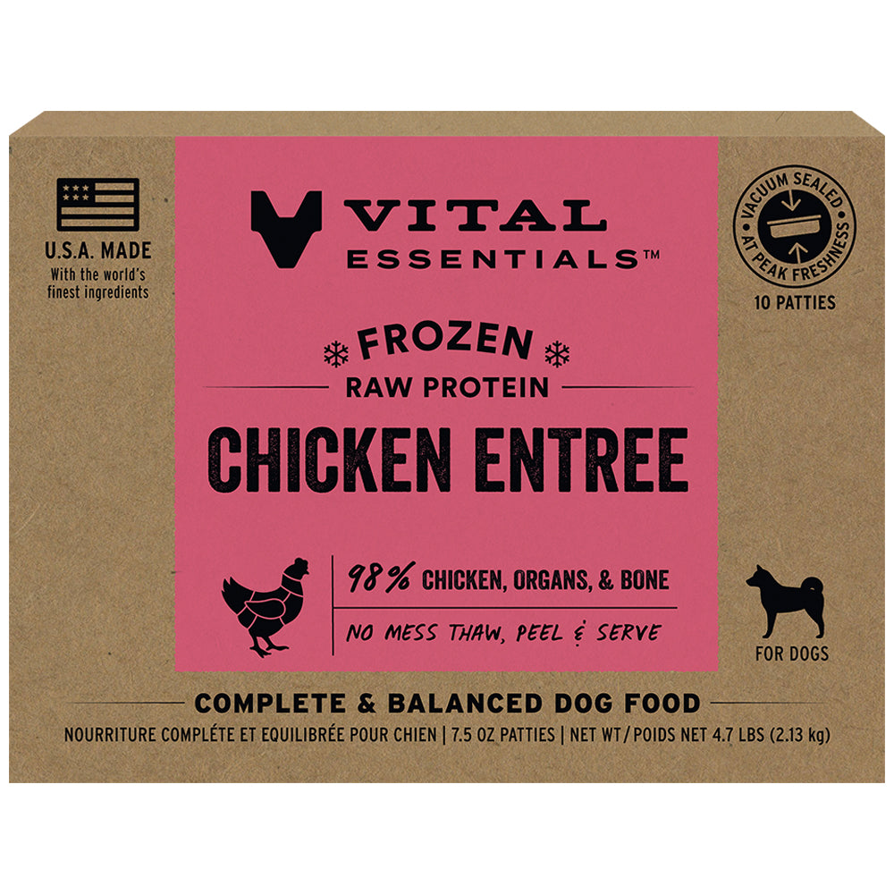 VITAL ESSENTIALS FROZEN CHICKEN PATTY SINGLE