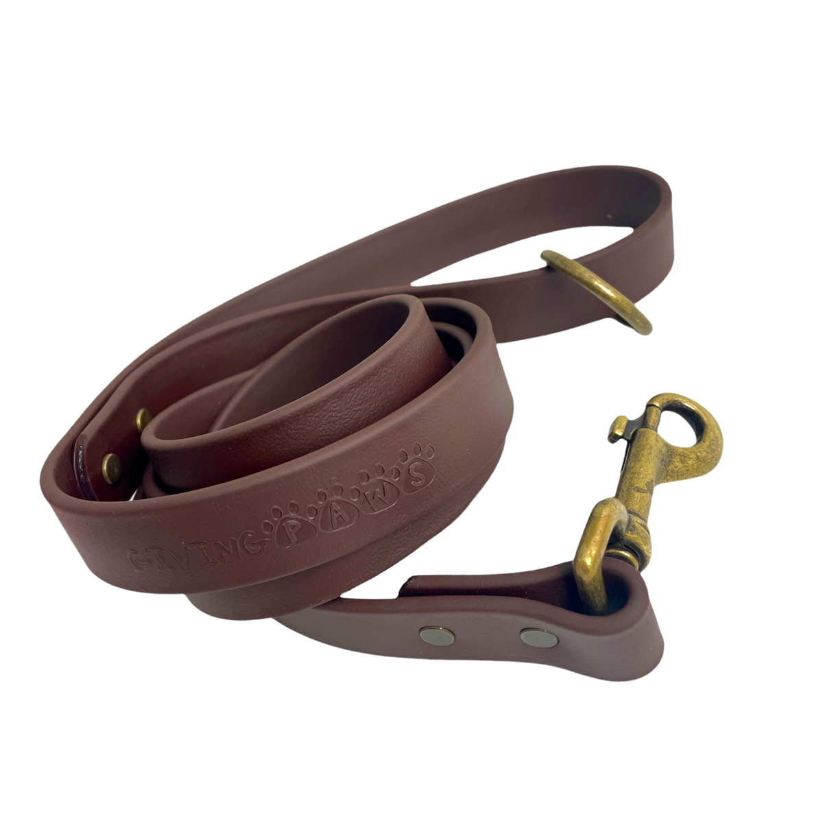 Giving Paws Vegan Leather Leash Dark Chocolate Small