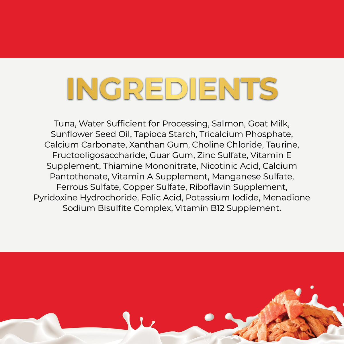 Fussie Cat Tuna &amp; Salmon with Goat Milk, ingredients