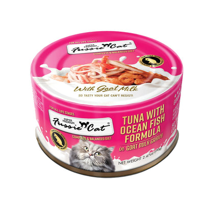 Fussie Cat Tuna &amp; Oceanfish with Goat Milk, front of package