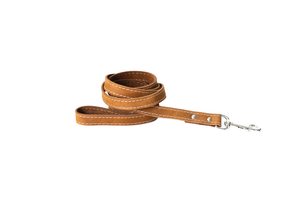 Eurodog Traditional Soft Leather Lead 5/8x6 Bark Brown