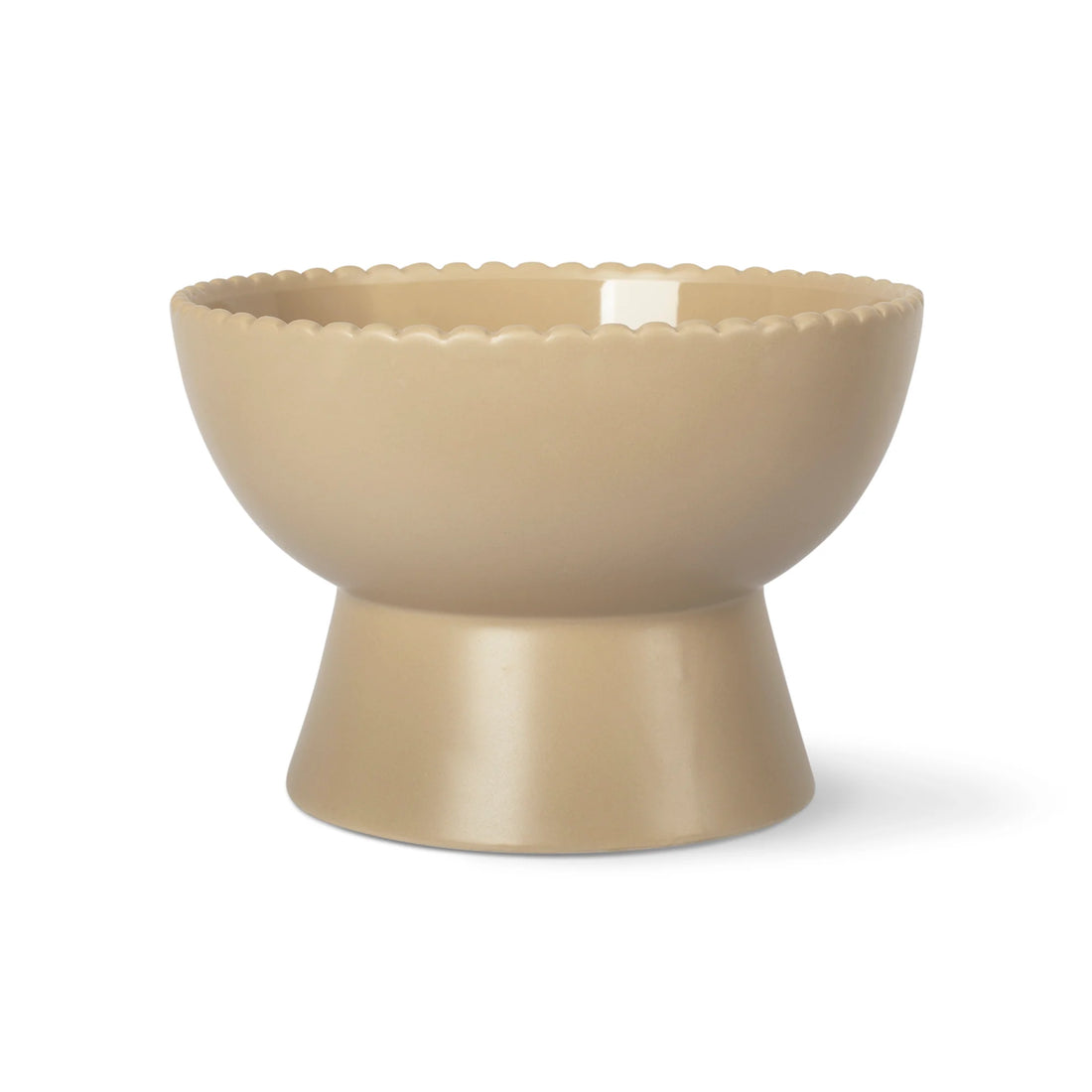 Fringe Scalloped Stone Med Raised Feeder
