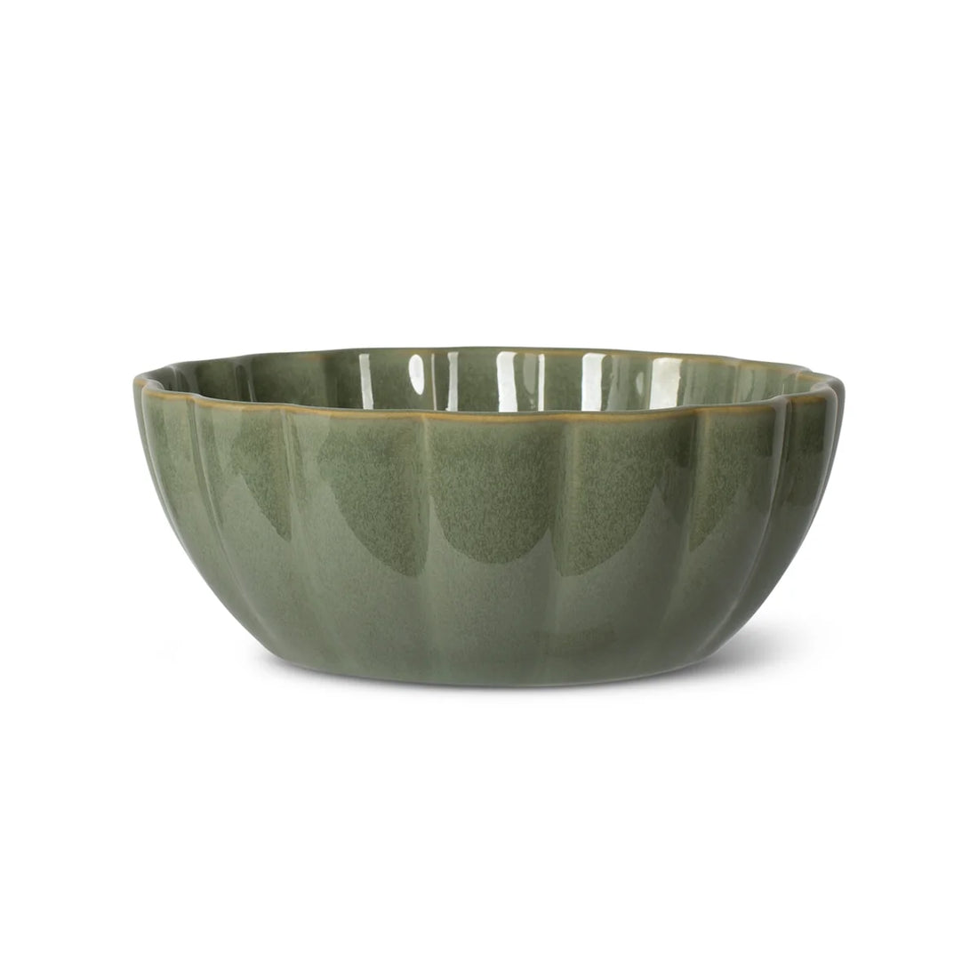 Fringe Scalloped Sage Med Bowl
