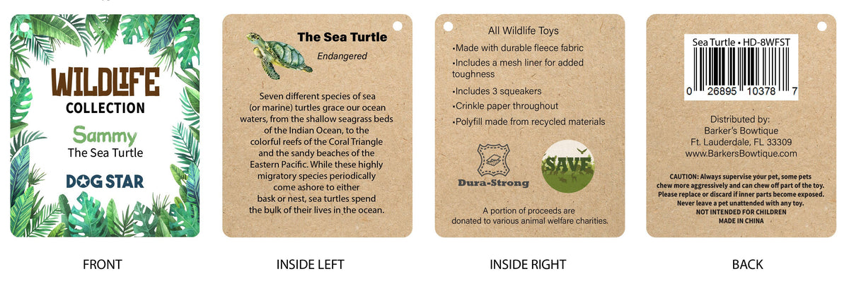 Barkers Wildlife Fleece Sea Turtle
